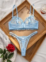 Blue Lace Bra Set - Image 3