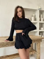 Frill Shorts Pajama Set - Image 3