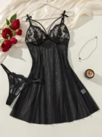 Embroidered Mesh Nightgown - Image 9