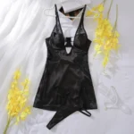 Satin Lace Nightdress Set - Image 7
