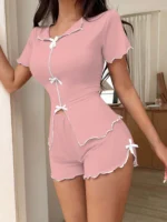 Sweet Bow Pajama Shorts Set - Image 8