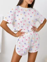 Printed Pajama Shorts Set - Image 12