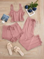 Cozy Lace 3PCS Pajama Set - Image 5