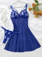 Embroidered Mesh Nightgown - Image 8
