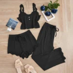 Cozy Lace 3PCS Pajama Set - Image 7