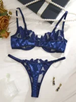 Floral Embroidery Bra Set - Image 2