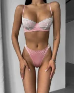 Satin Lace Bra Set - Image 8