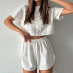 Printed Pajama Shorts Set - Image 7