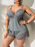 Lace Satin Sleepwear Set - Image 14