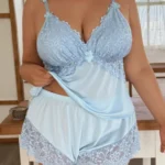 Lace Satin Sleepwear Set - Image 8