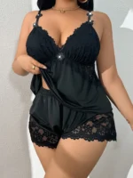 Lace Satin Sleepwear Set - Image 10