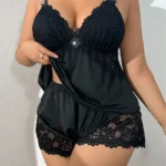 Lace Satin Sleepwear Set - Image 3