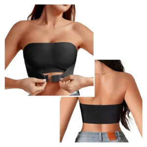 Strapless Seamless Bra with front closure, wire-free support, smooth fabric, and everyday underwear styling