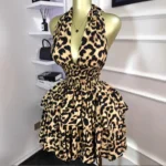 Leopard Halter Dress - Image 5