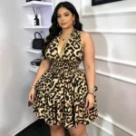 Leopard Halter Dress - Image 2