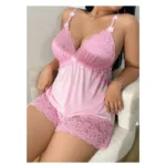 Lace Satin Sleepwear Set - Image 6