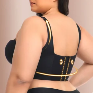 Smoothing Push Up Bra with full coverage cups, underwire support, adjusted straps, and smooth black finish