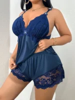 Lace Satin Sleepwear Set - Image 9