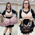 Plus Size Full Bra with full cup coverage, soft lace detail, and comfortable big size support