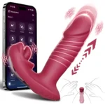 Wearable Remote Massager with app control, silicone body, 9 thrusting actions, 9 vibration levels, and discreet adult wellness styling