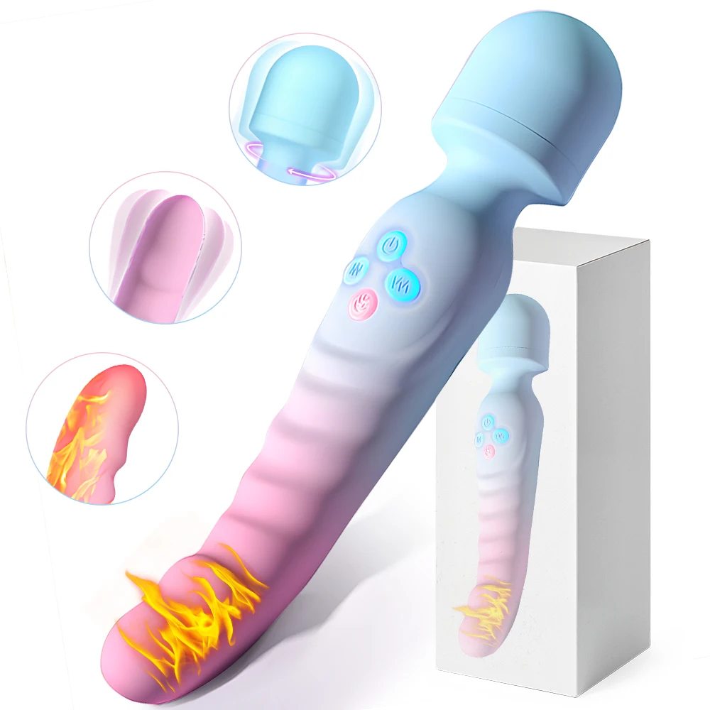 3-in-1 Vibrator Wand Set Vibrator Wand Set with 3-in-1 design, 7 modes, heating feature, bullet attachment, and soft silicone finish