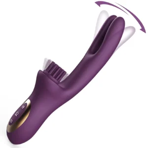 Rabbit Vibrator with 3-in-1 silicone design, 10 vibration modes, rechargeable power, and private wellness styling