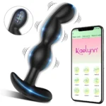Bluetooth Plug Massager with app control, silicone beaded body, anchor-shaped base, and discreet adult wellness design