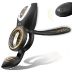 Couple Vibrator Ring with 4-in-1 design, 3 motors, 10 vibration modes, and medical silicone body