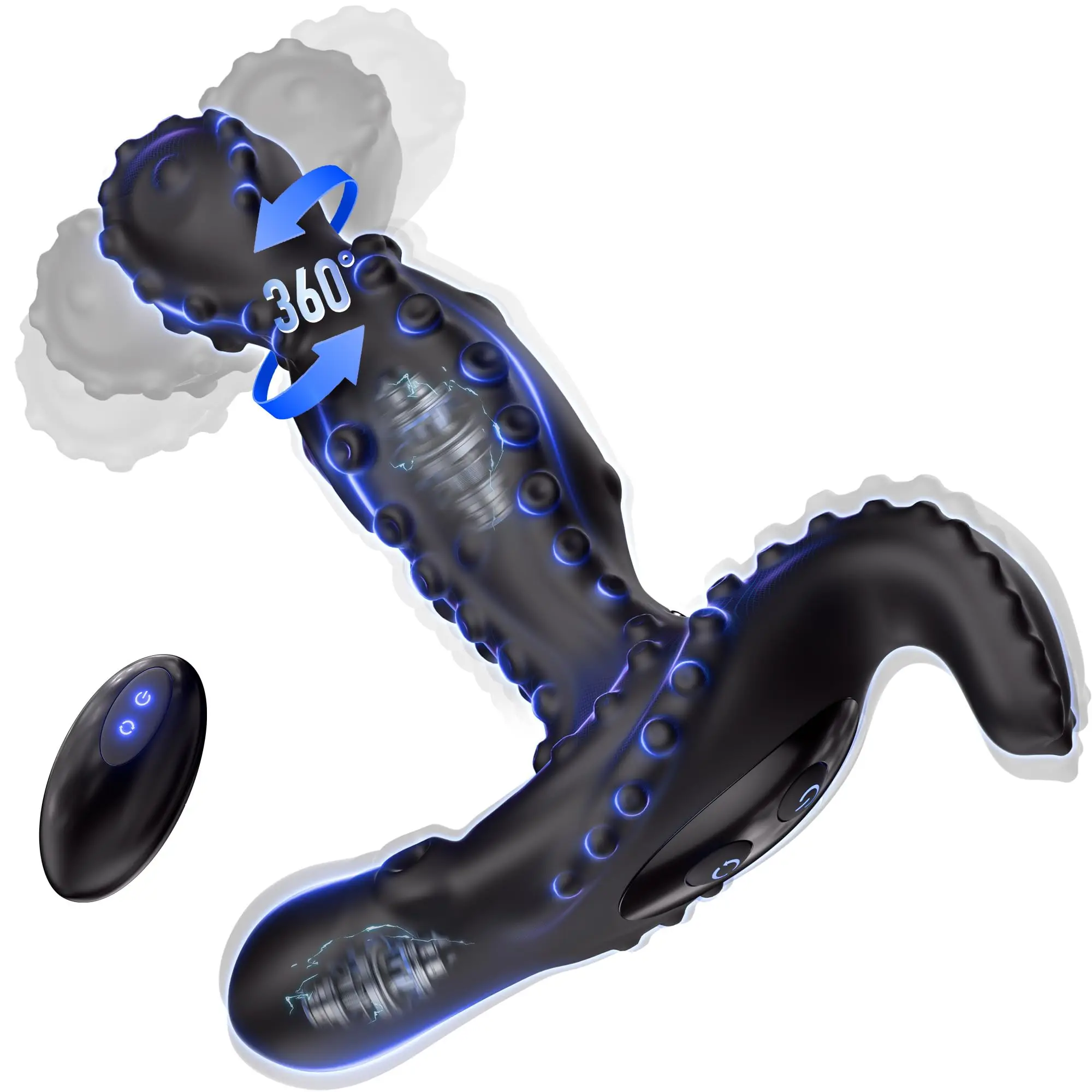 Rotating Plug Massager Rotating Plug Massager with 360 degree rotation, 10 vibration modes, dual motor, remote control, and waterproof silicone design
