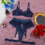 Navy Sequin Lingerie - Image 3
