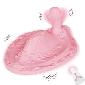 Cushion Wand Massager with 12 frequency vibration modes, pink silicone body, remote control function, and discreet adult wellness design