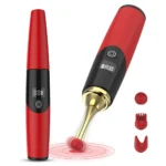 LCD Pen Massager with 12 vibration modes, silicone body, LCD display, manual control, and discreet adult wellness design