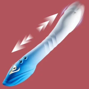 Soft Wand Massager with adjustable function, blue-white soft-touch body, flexible head detail, and discreet adult wellness design