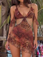 Tropical Mesh Dress - Image 7