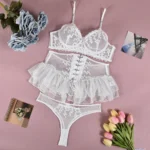 White Embroidery Lingerie Set - Image 4