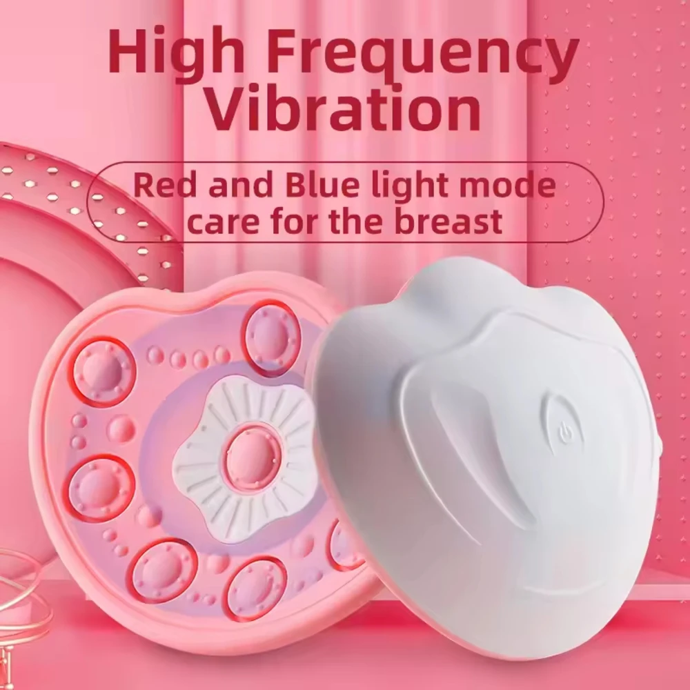 Electric Breast Massager Electric Breast Massager with pink heart-shaped massage surface, multiple raised contact points, and white electronic housing